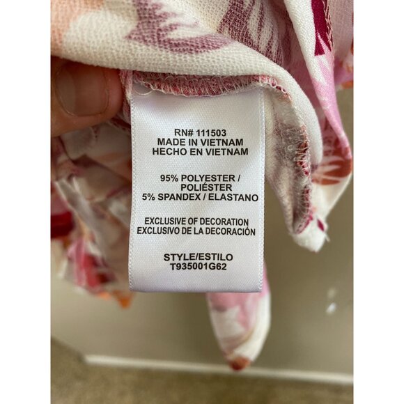 A.U.W Women’s Sleeveless Floral Keyhole Halter Top M Polyester Blend NEW - Picture 5 of 7